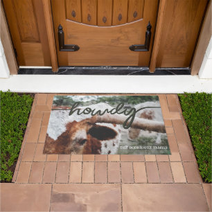 Closeup Impressionist Painted Longhorn Doormat