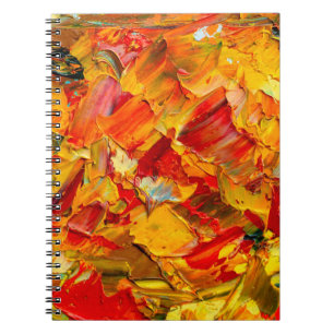 Closeup macro texture fragment of oil painting fin notebook