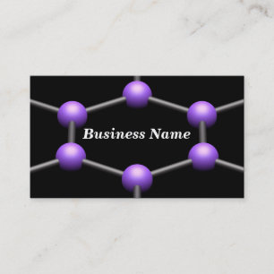 Closeup of a 3D Molecular Structure (Purple) Business Card
