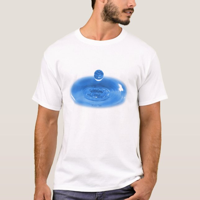 Closeup of Blue Water Drop T-Shirt (Front)