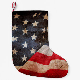 Closeup of grunge American flagamerica, american, Small Christmas Stocking