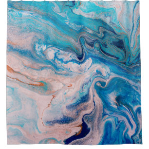 Closeup of mixed blue and white abstract marble te