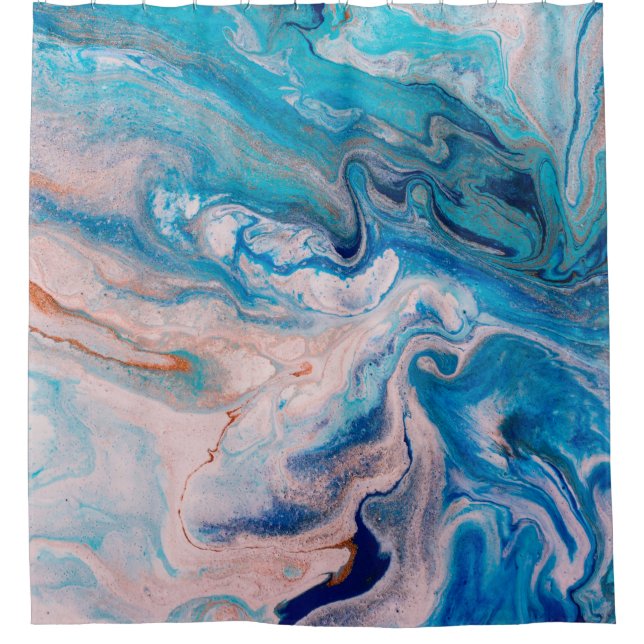 Closeup of mixed blue and white abstract marble te (Front)