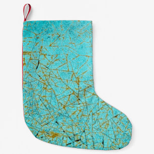 closeup of old, grunge metal car body texture with small christmas stocking