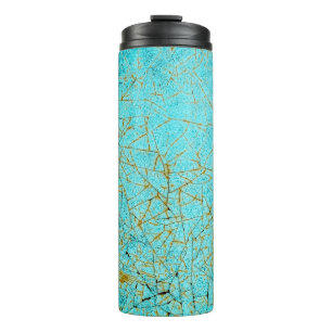 closeup of old, grunge metal car body texture with thermal tumbler