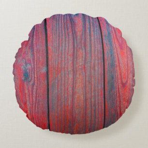 Closeup of old wood planks texture backgroundabstr round pillow