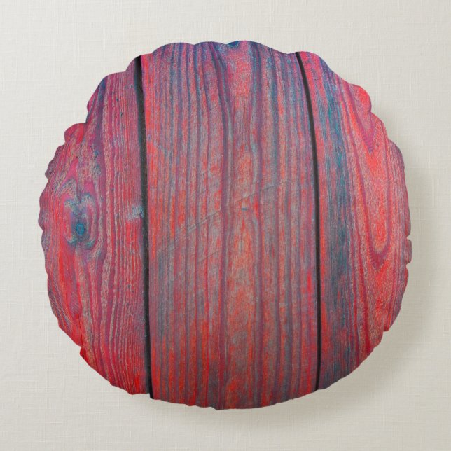 Closeup of old wood planks texture backgroundabstr round pillow (Front)
