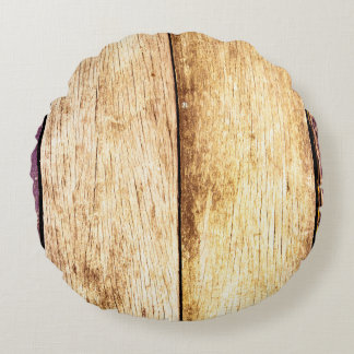 Closeup of old wood texture backgroundabstract, ho round pillow