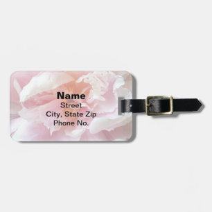 Closeup of Pale Pink Peonies Luggage Tag