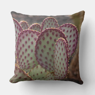 Closeup of Purple Cactus Throw Pillow