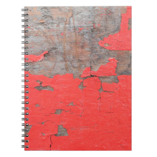 Closeup old and peeling painted wood board backgro notebook
