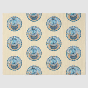 Closeup on Prague Astronomical Clock, Czech R. Tissue Paper