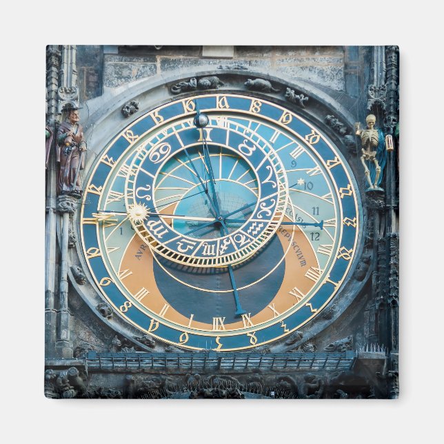 Closeup on Prague Astronomical Clock Magnet (Front)
