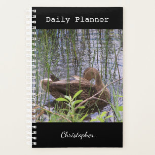 Closeup photo of a duck planner