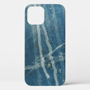 Closeup photo of blue wall paint iPhone 12 case