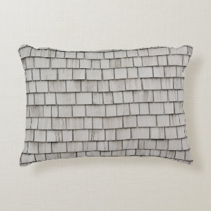Closeup photo of gray roof shingles accent pillow