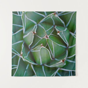 Closeup photo of green and white plant tapestry