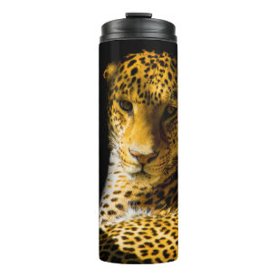 CLOSEUP PHOTO OF LEOPARD THERMAL TUMBLER