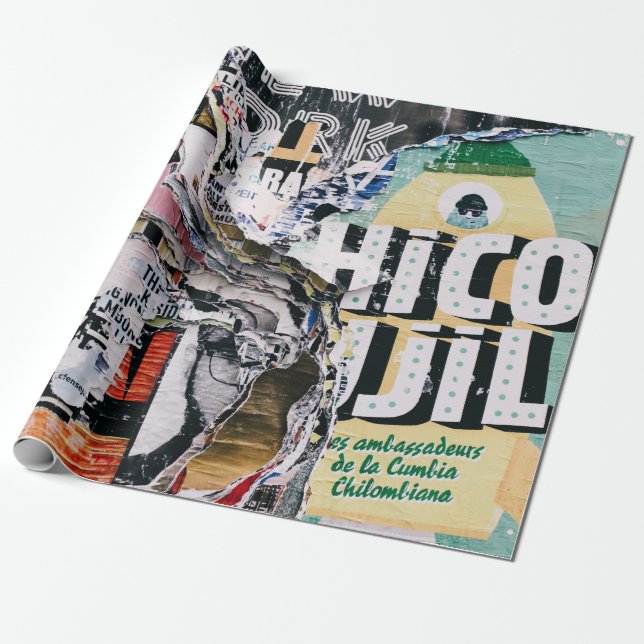 Closeup photo of torn papers wrapping paper (Unrolled)