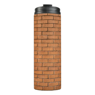 Closeup photography of brown brick wall thermal tumbler