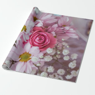 CLOSEUP PHOTOGRAPHY OF PINK ROSE WRAPPING PAPER