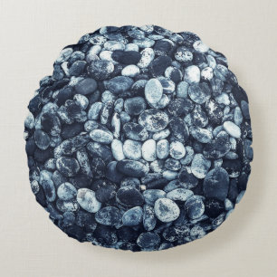 Closeup photography of stones round pillow
