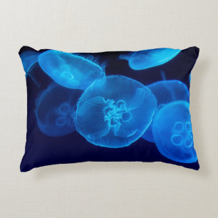 CLOSEUP PHOTOGRAPHY OF SWARM OF JELLYFISH ACCENT PILLOW