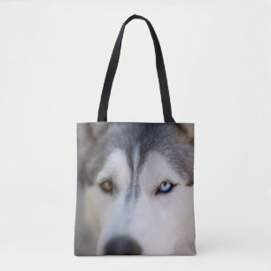 Closeup Stoic Gaze of an Alaskan Malamute Tote Bag