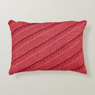 Closeup stripy crochet texture. accent pillow