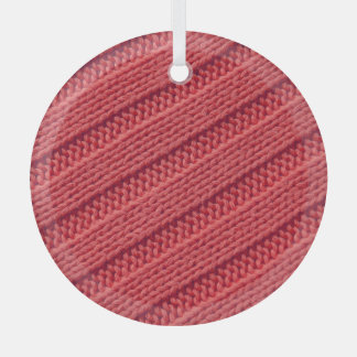 Closeup stripy crochet texture. glass ornament