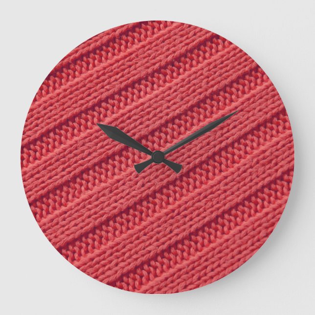 Closeup stripy crochet texture. large clock (Front)