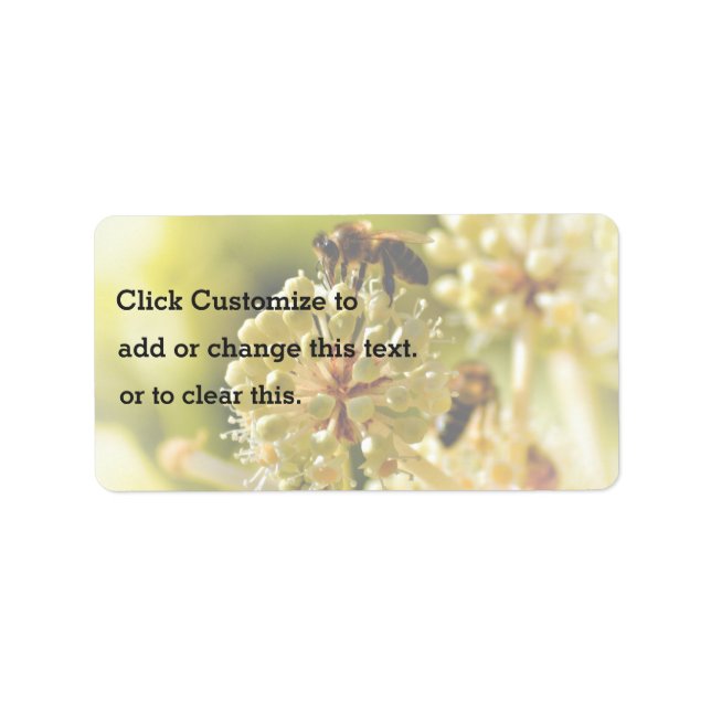 Closeup Themed, A Bee Lands On A Flower In A Close Label (Front)