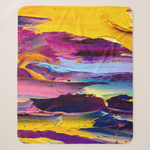 Closeup view of an palette knife oil painting. Abs Sherpa Blanket