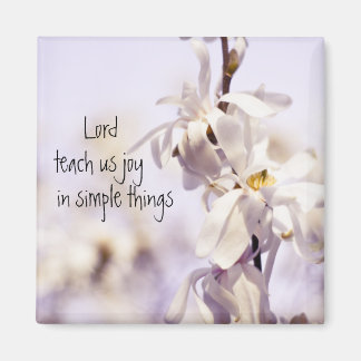 Closeup White Dogwood blossom art photo Magnet