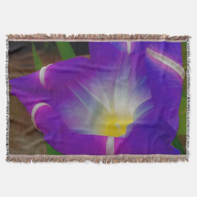 Closing Time for Morning Glories Throw Blanket (Front)