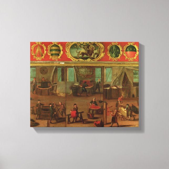 Cloth Dyers Demonstrating their Trade and Skills Canvas Print (Front)