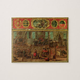 Cloth Dyers Demonstrating their Trade and Skills Jigsaw Puzzle