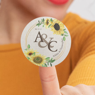 Cloth • Elegant Modern Wedding Classic Round Sticker