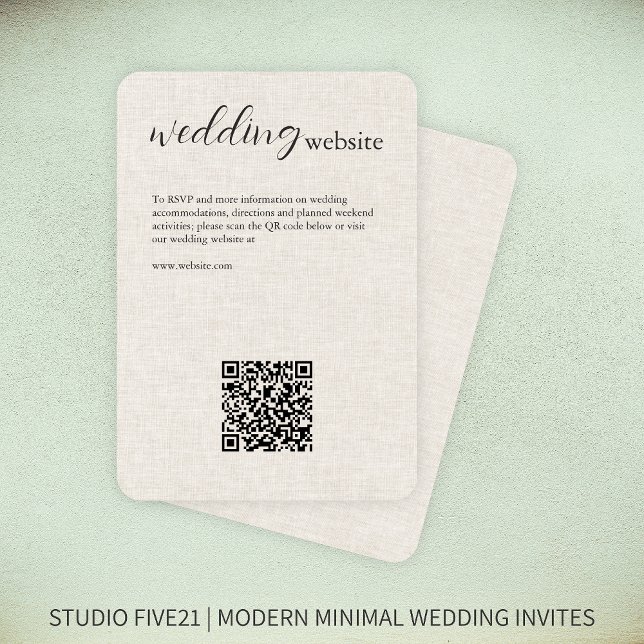 Cloth • Elegant Modern Wedding Enclosure Card (Creator Uploaded)