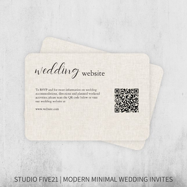 Cloth • Elegant Modern Wedding Enclosure Card (Creator Uploaded)