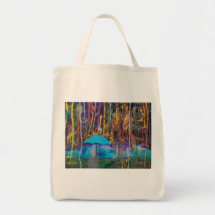 Cloth Tote Shopping Bag with Original Art Print