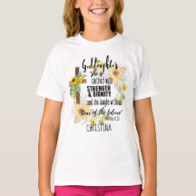 Clothed Strength Dignity Teen GODDAUGHTER Quote T-