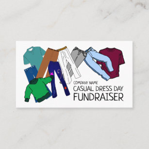 Clothes Design, Casual Dress Day Fundraiser Advert Business Card