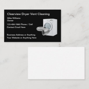 Clothes Dryer Appliance Vent Cleaning Business Card