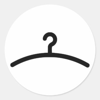 Clothes hanger classic round sticker
