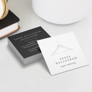 Clothes Hanger   Seamstress Tailor Alterations Square Business Card