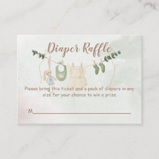 Clothes on a line boho baby shower diaper raffle enclosure card