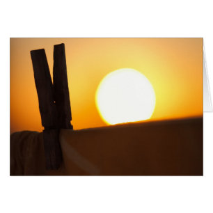 Clothes peg at sunrise