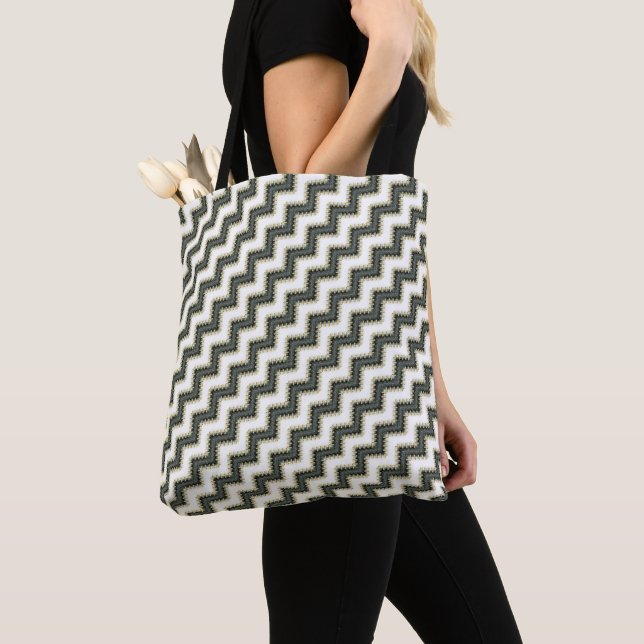 Clothes zipper pattern tote bag (Close Up)