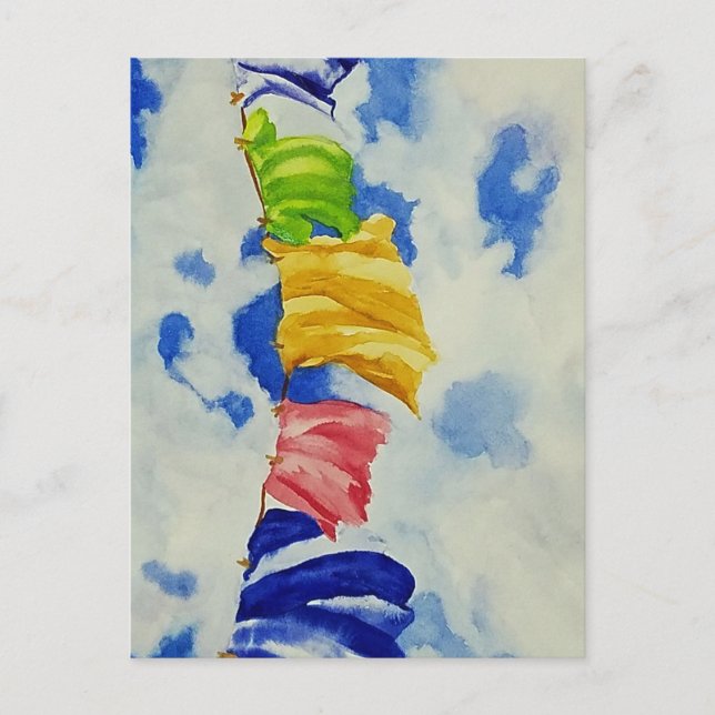Clothesline Art Whimsical Postcard (Front)